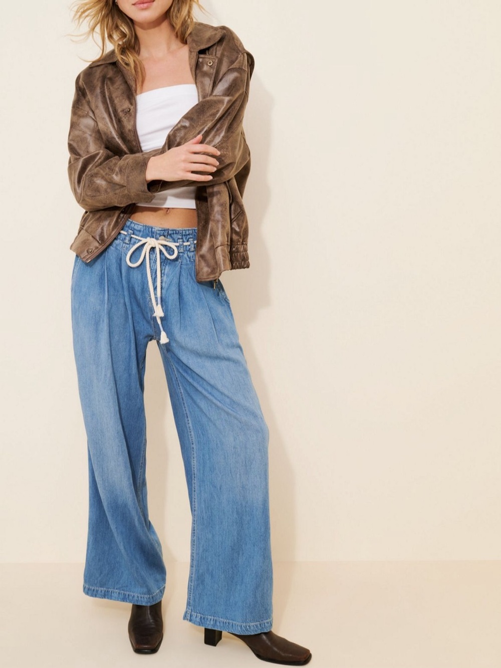 FREE PEOPLE Dakota Cinched Pull On Jeans